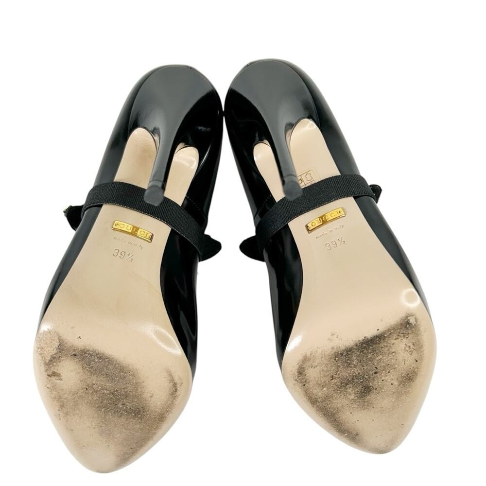 GUCCI Elaisa Polished Calfskin Crystal Bee Stiletto Pumps - Picture 6 of 15
